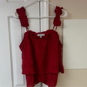 Hayden Los Angeles Tiered Pleated Strap Tank Top